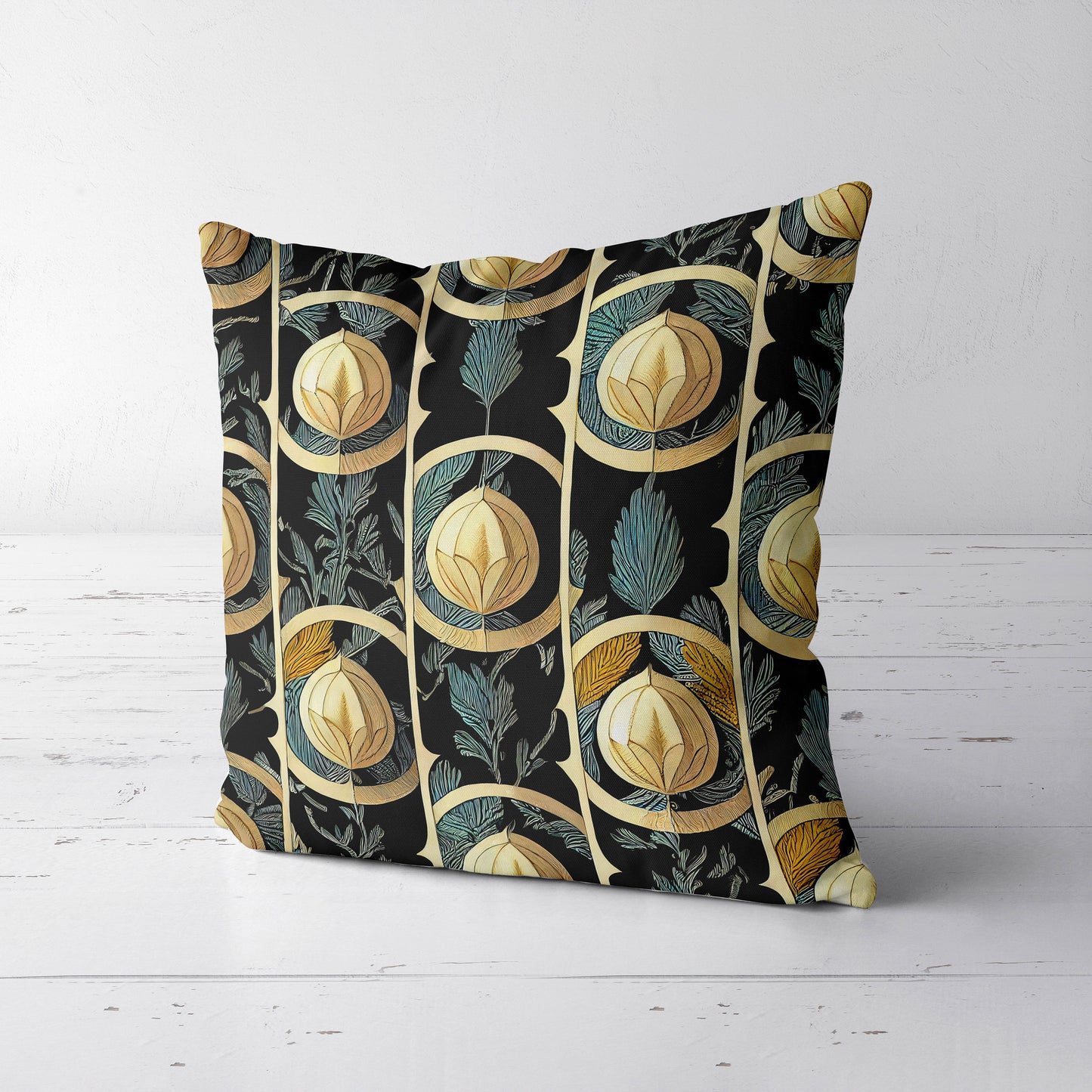 Art Nouveau Stripe Throw Pillow