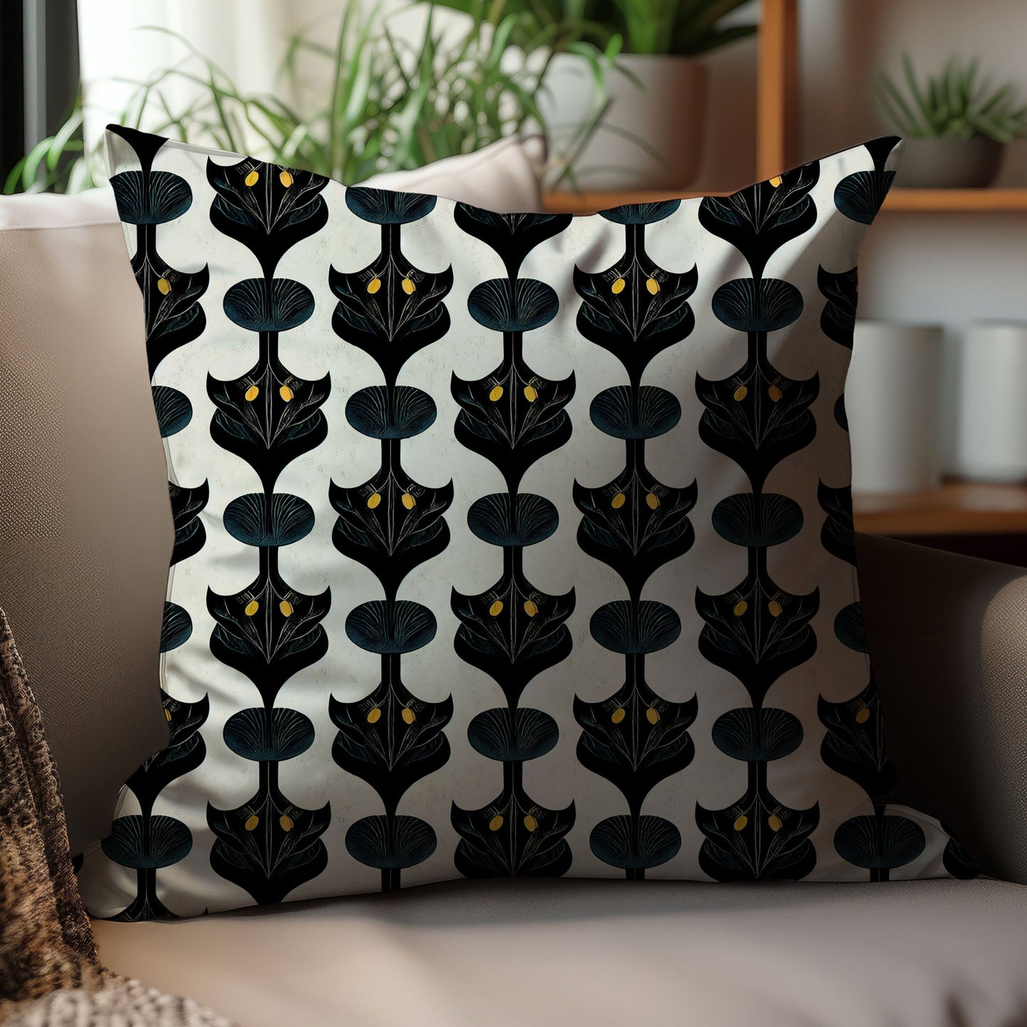 Bat Abstract Throw Pillow