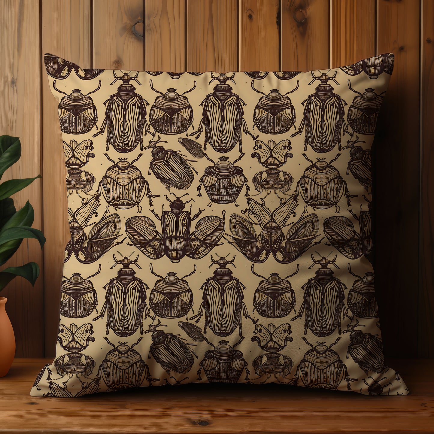 Beetle Shadow Throw Pillow
