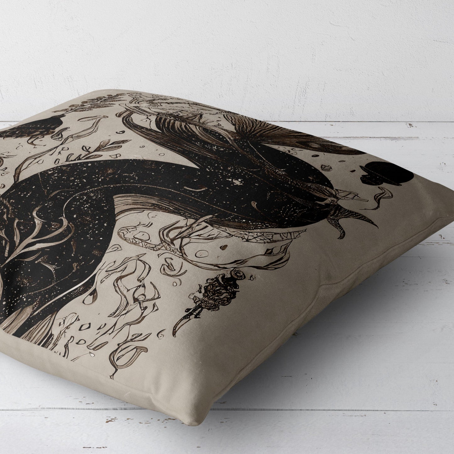 MerTail Abstract Throw Pillow
