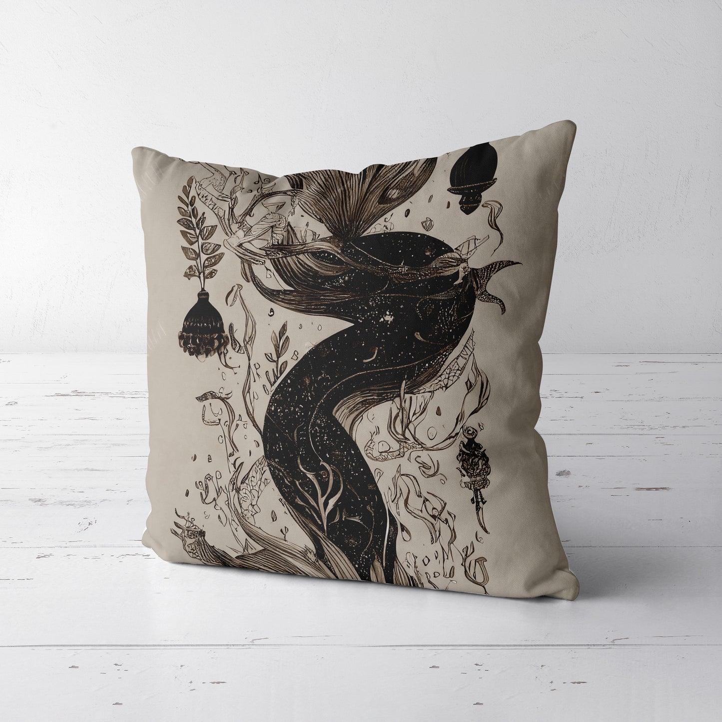 MerTail Abstract Throw Pillow