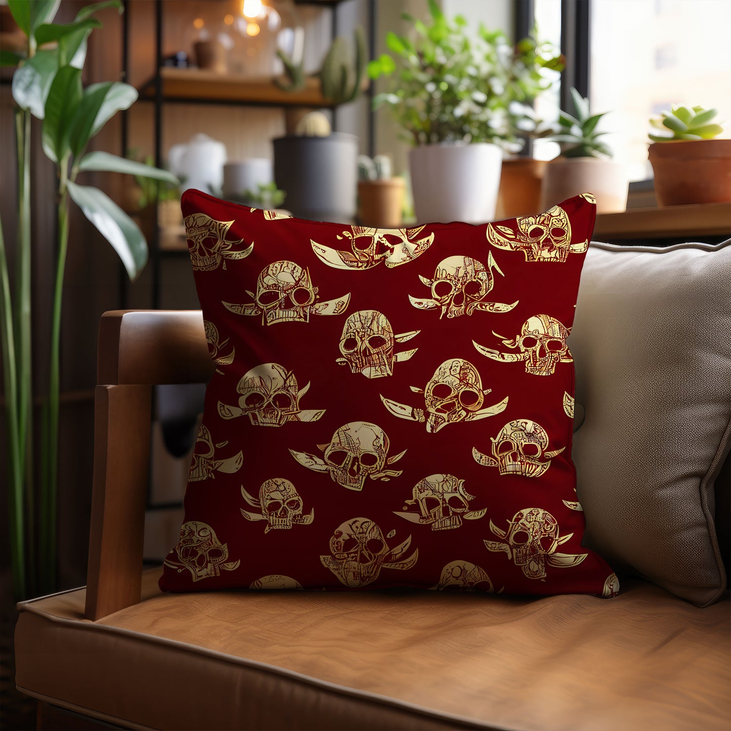 Pirate Skull Throw Pillow