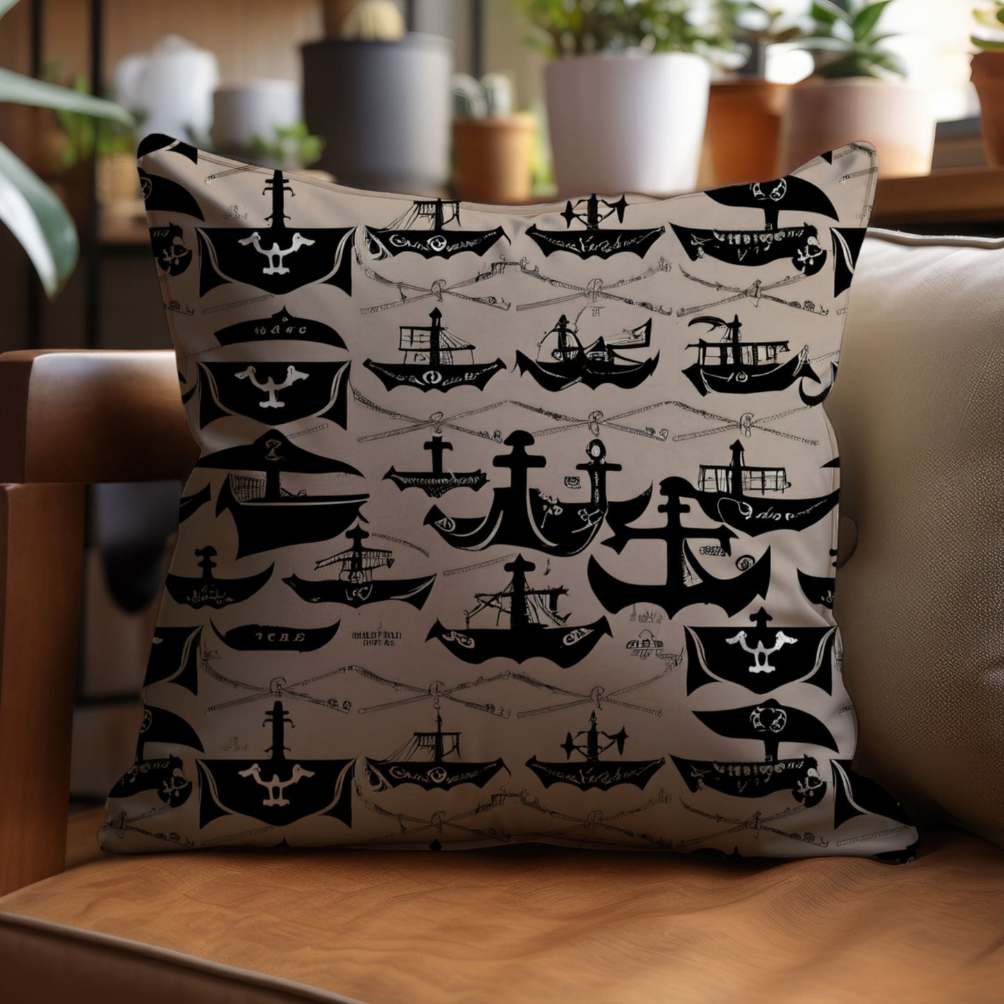 Pirate Ship Throw Pillow