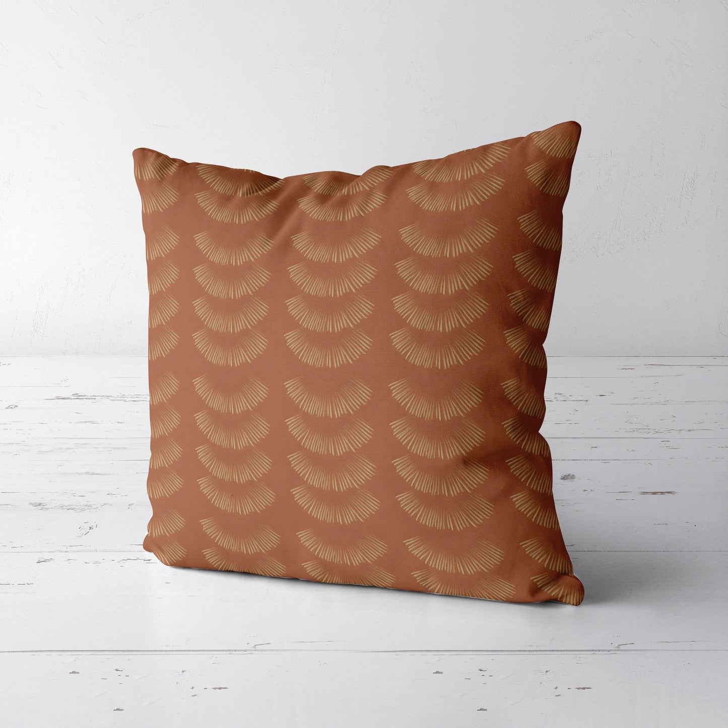 Dark Apricot and Wisps Throw Pillow