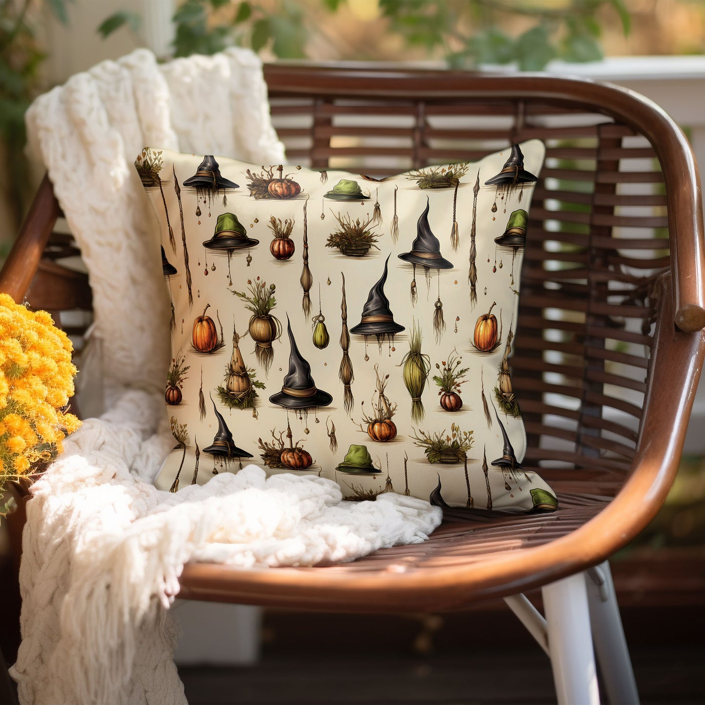 Witch Harvest Throw Pillow
