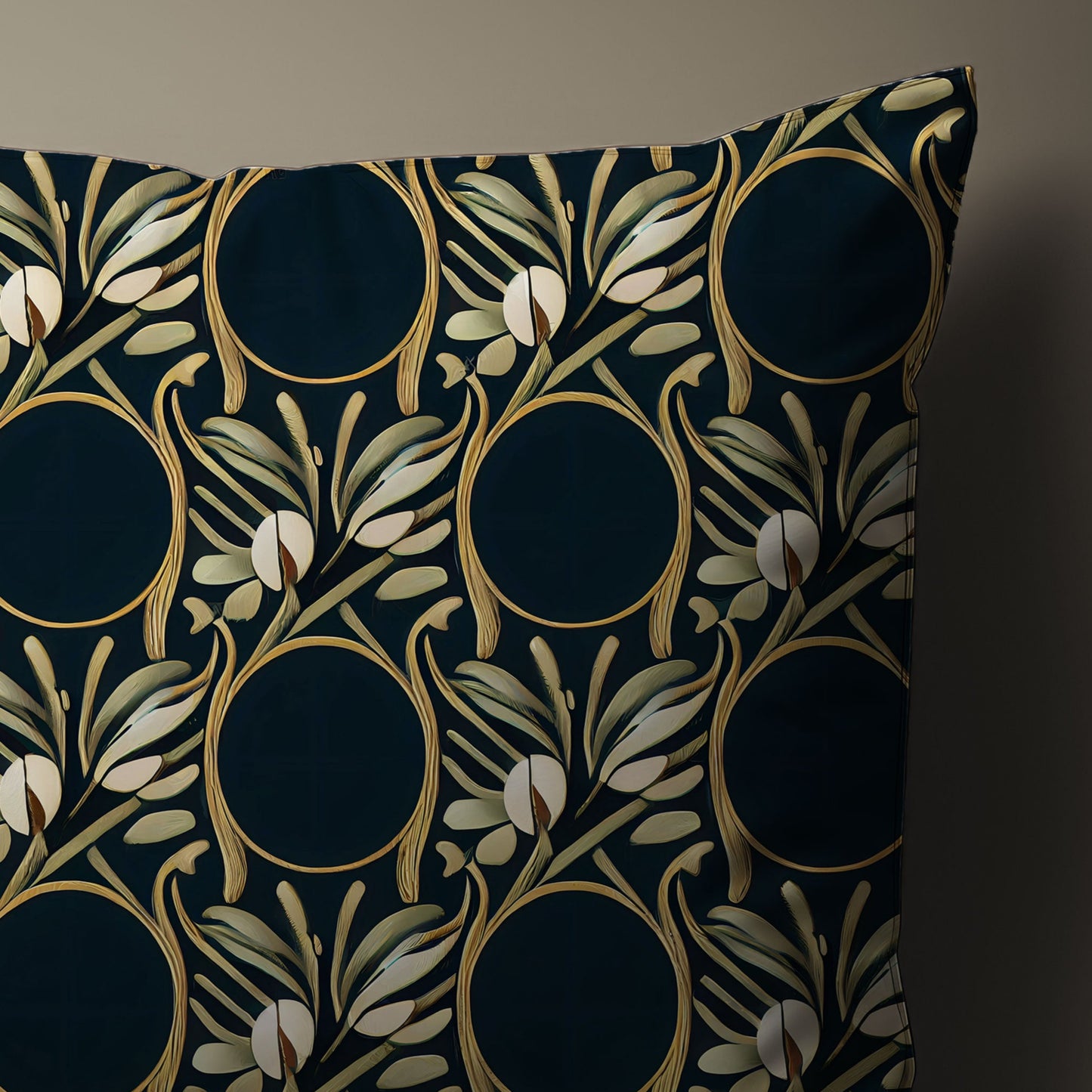 Art Nouveau Floral Throw Pillow