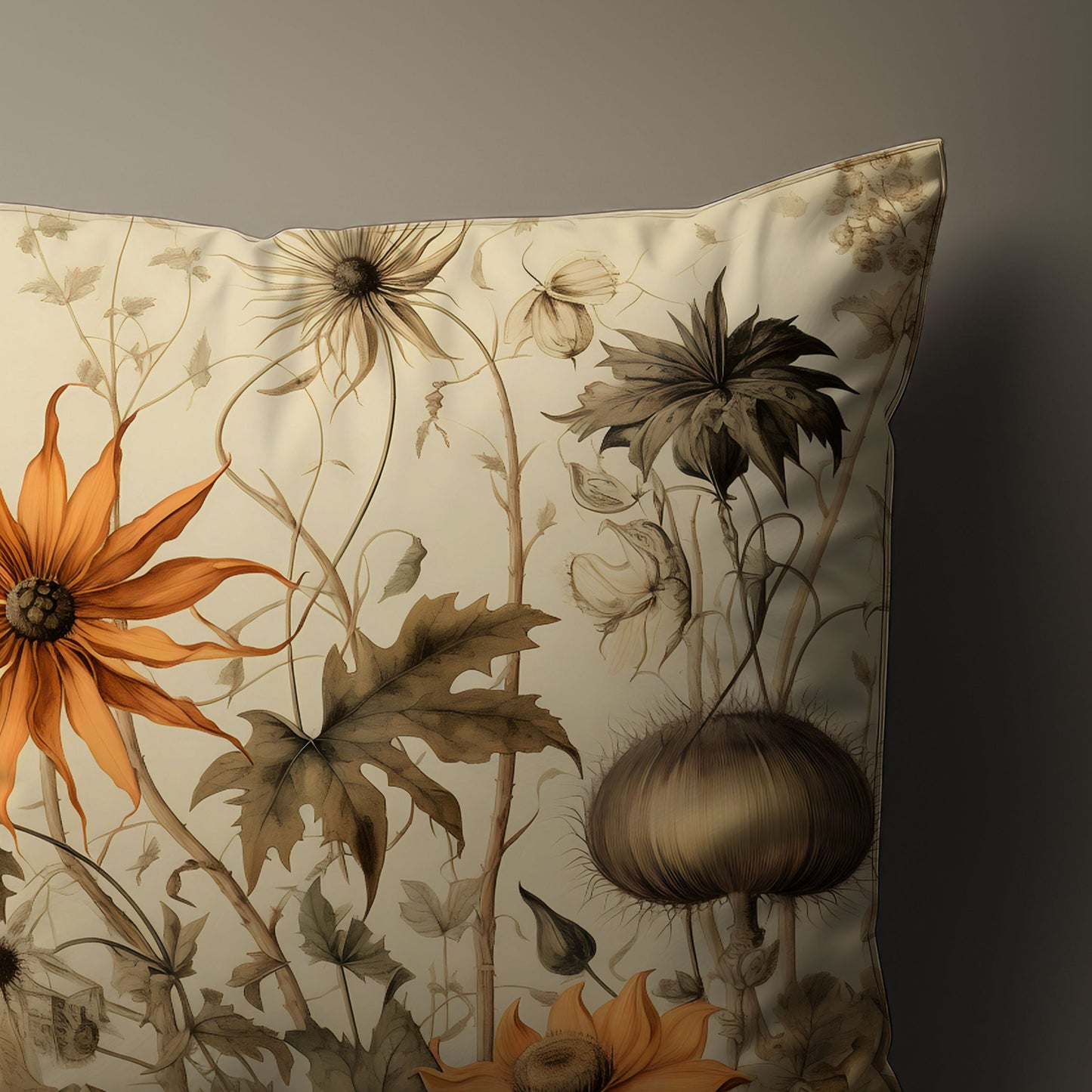 Light Botanical Throw Pillow