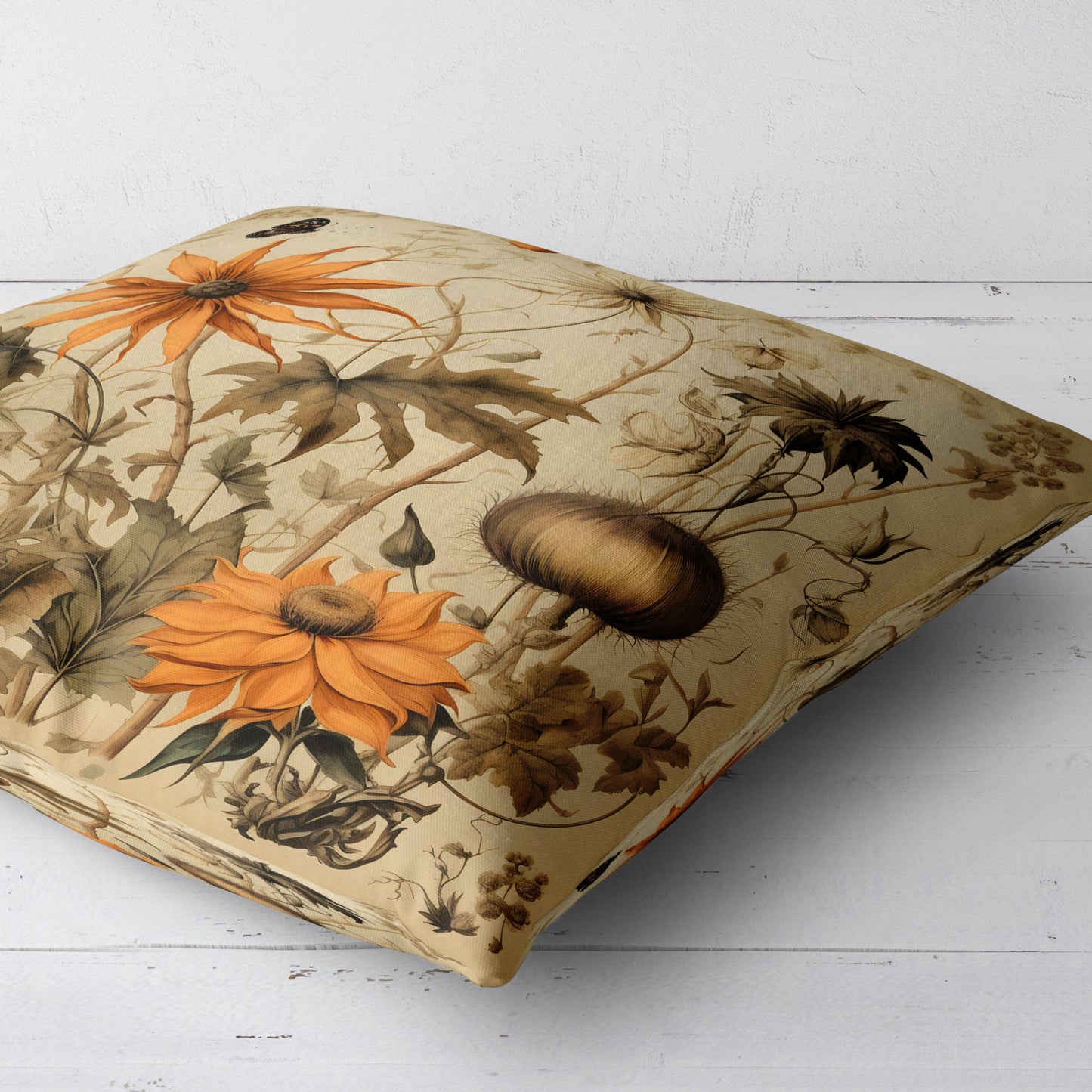 Light Botanical Throw Pillow