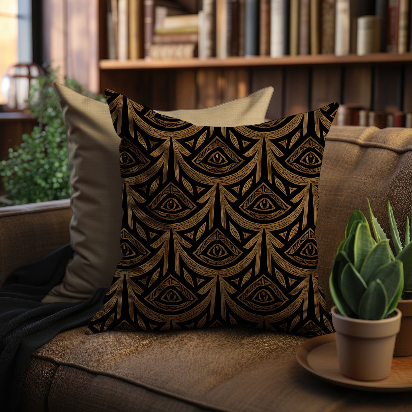 Moody Art Deco Throw Pillow