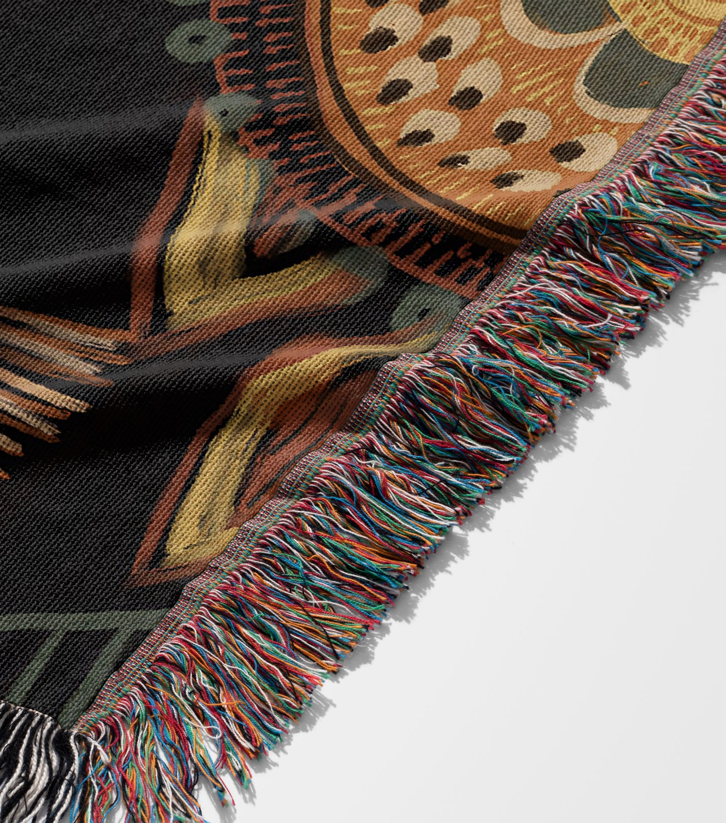 Dark Floral Woven Throw Blanket