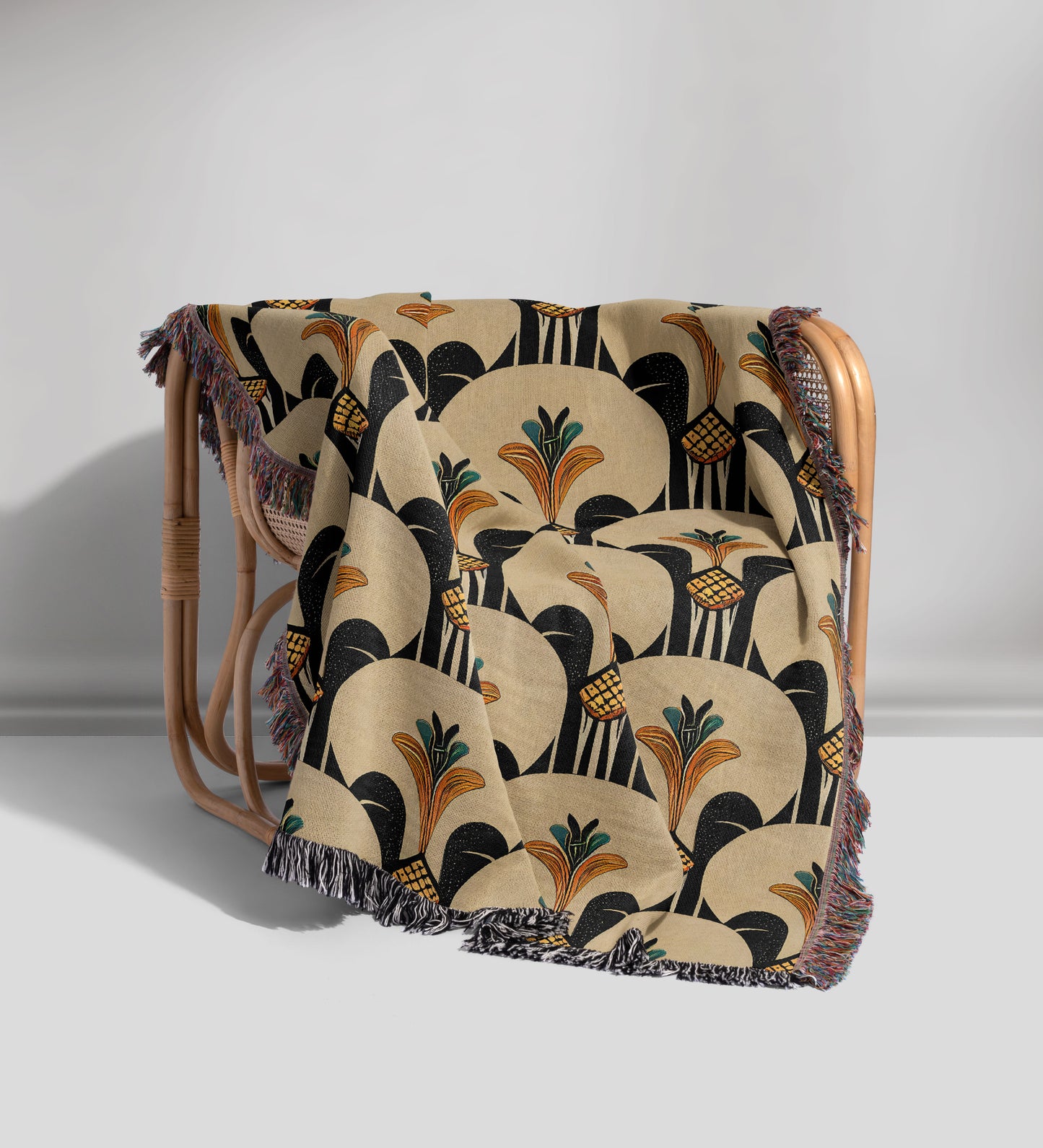 Art Deco Woven Throw Blanket