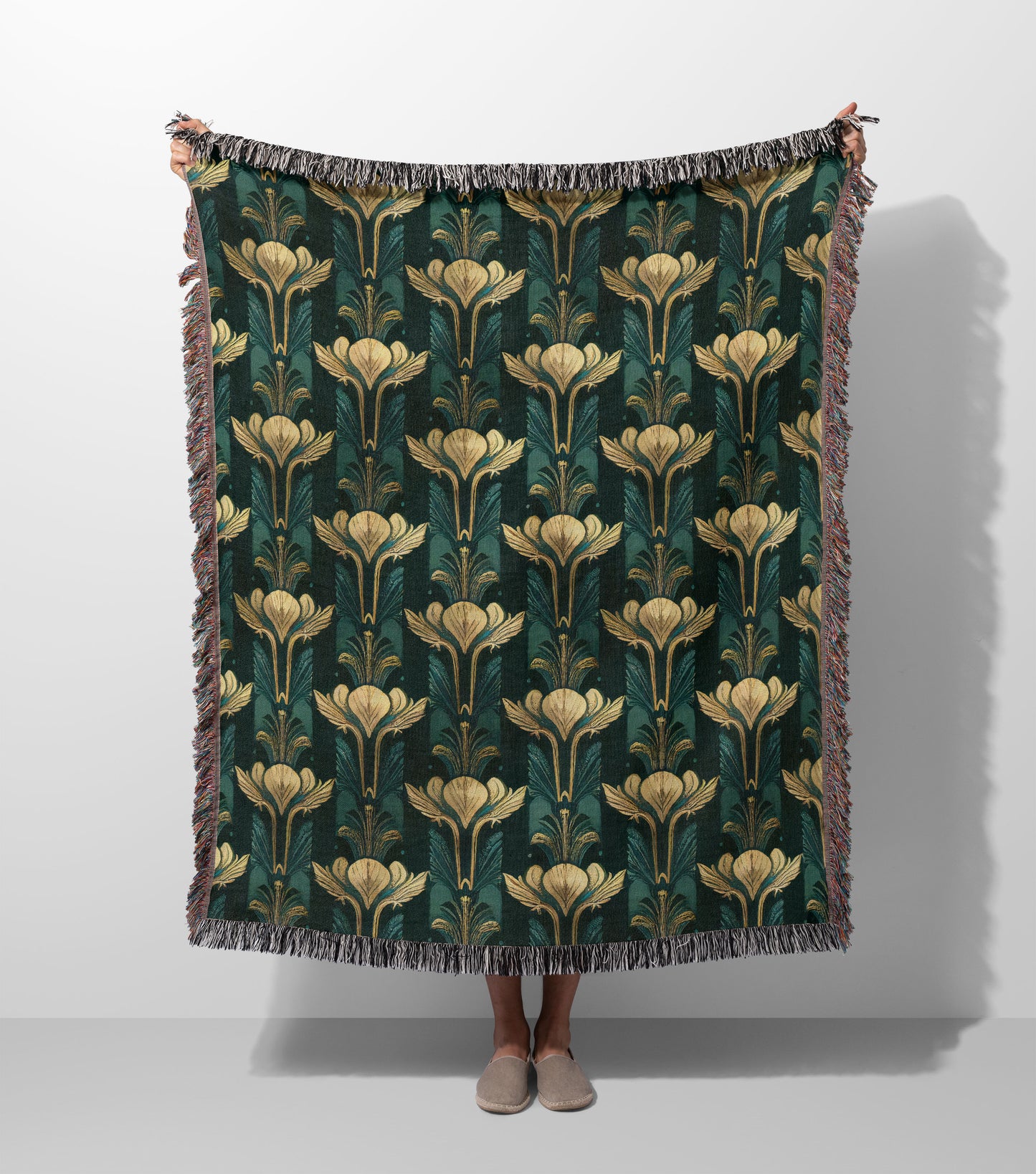 Art Deco Woven Throw Blanket