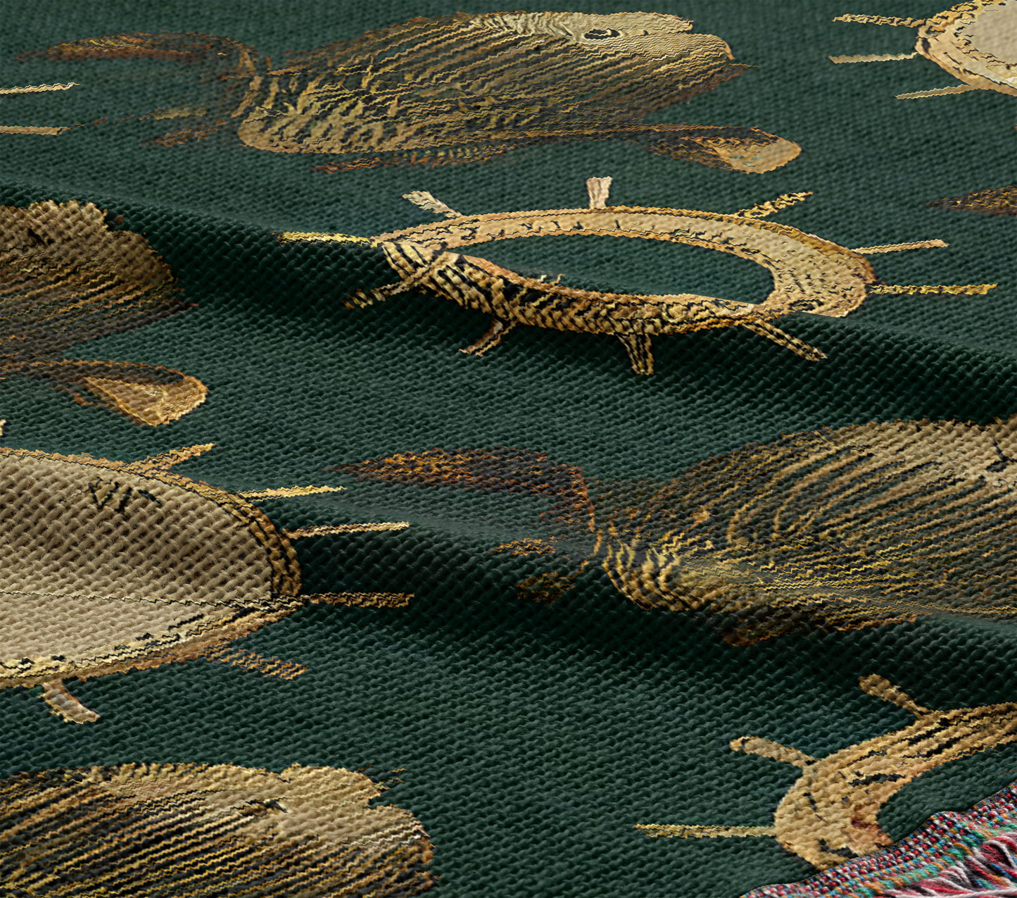 Clock and Ship Wheel Woven Throw Blanket