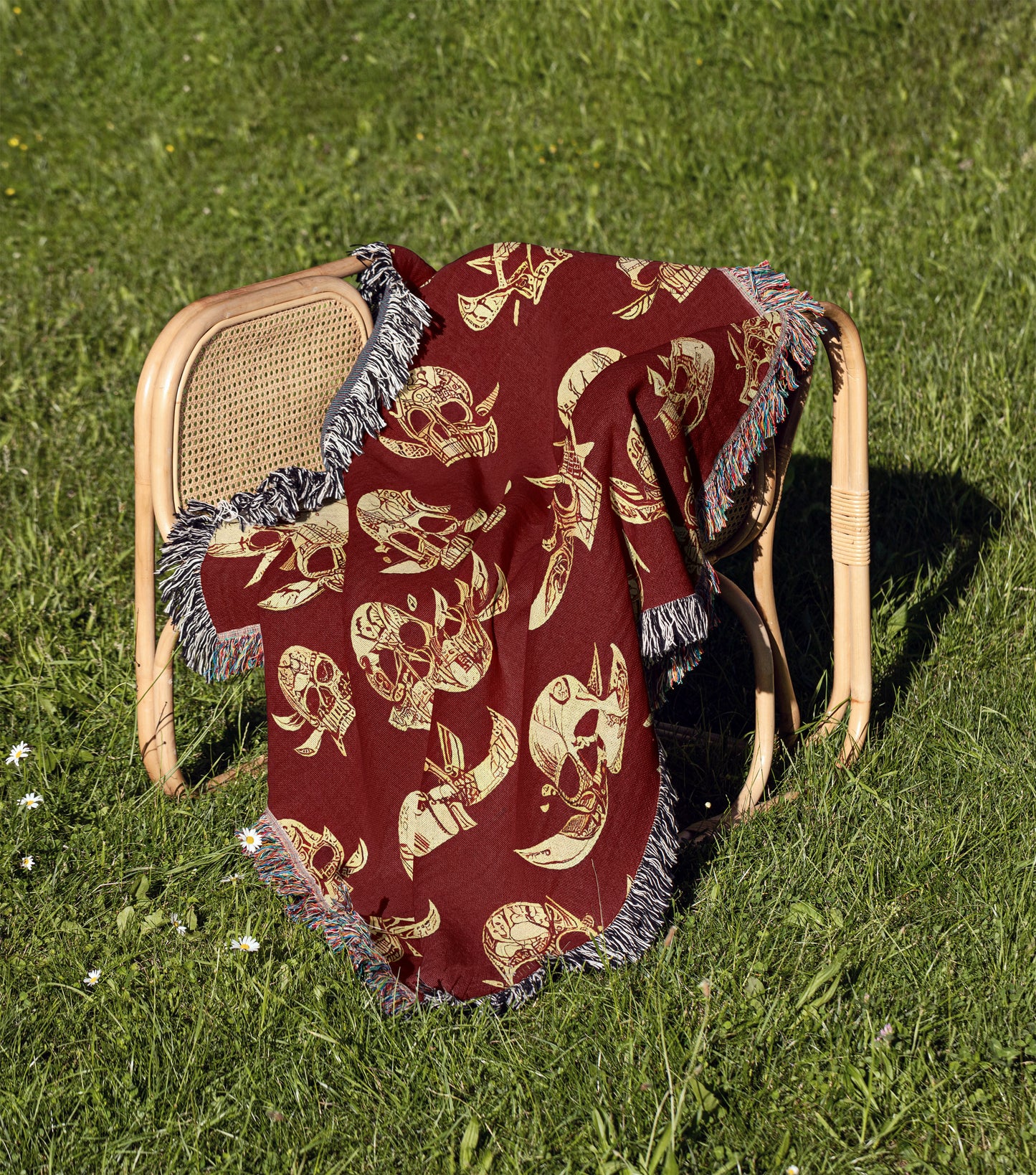 Pirate Skull Woven Throw Blanket