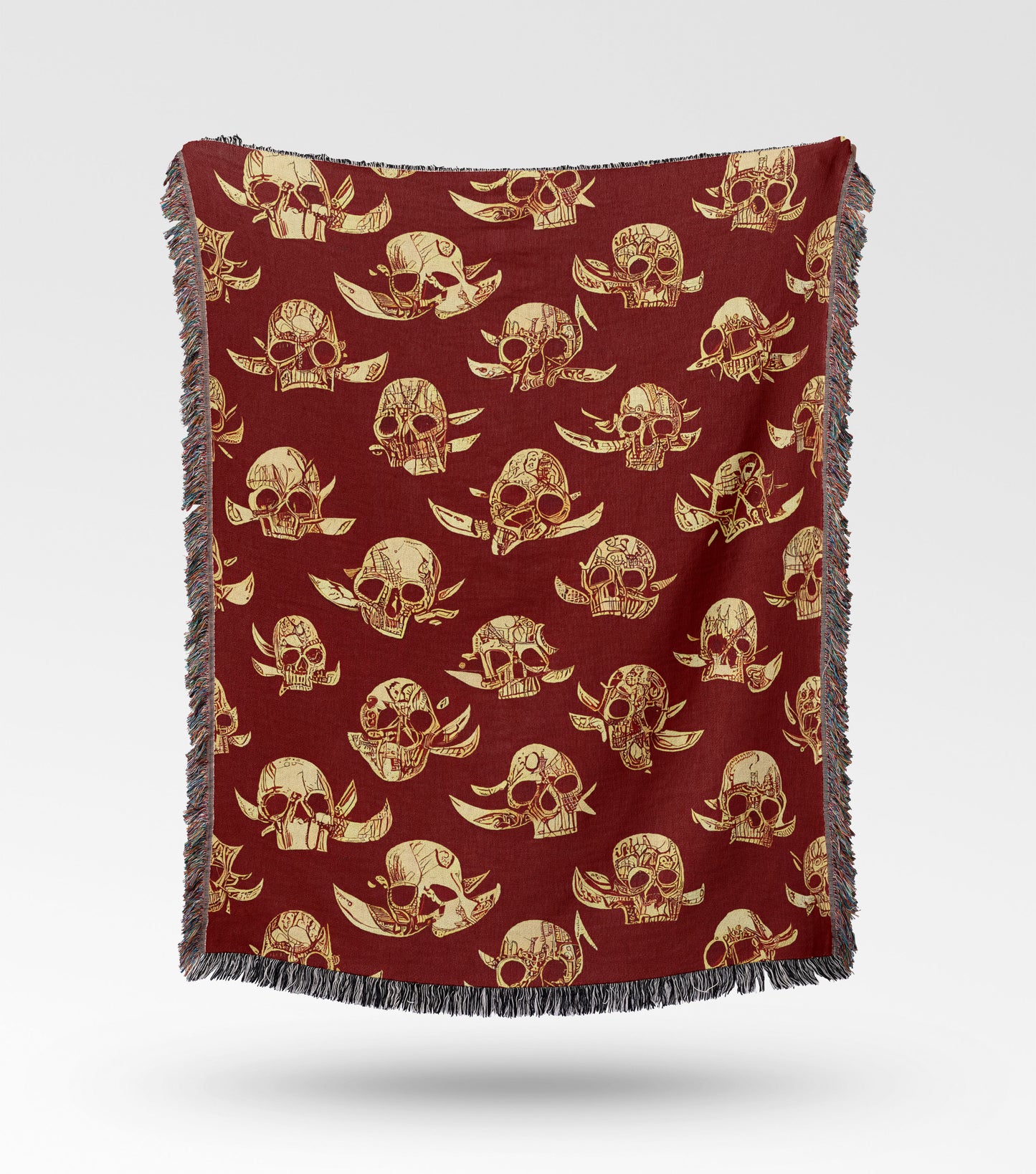Pirate Skull Woven Throw Blanket
