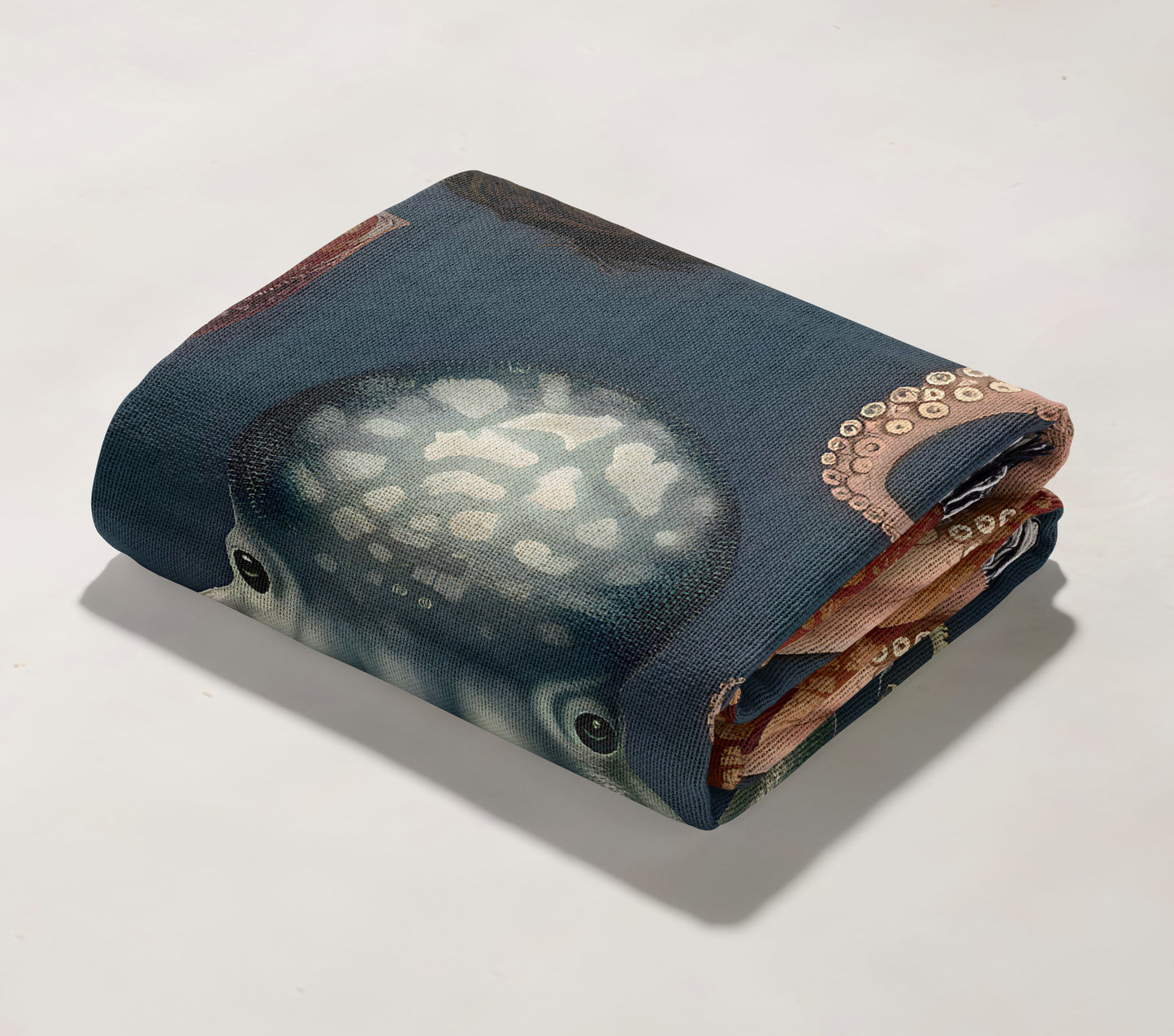 Octopus Ocean Scene Woven Throw Blanket