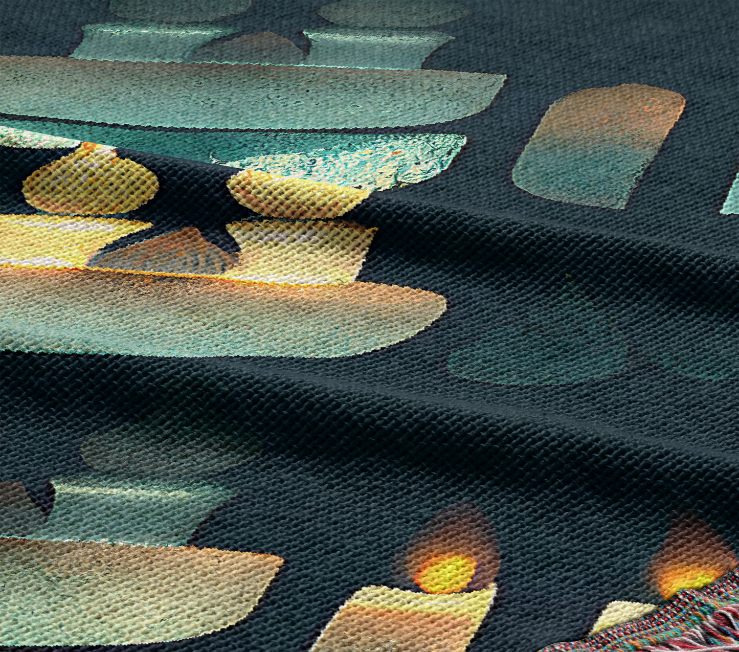 Candle and Flame Woven Throw Blanket