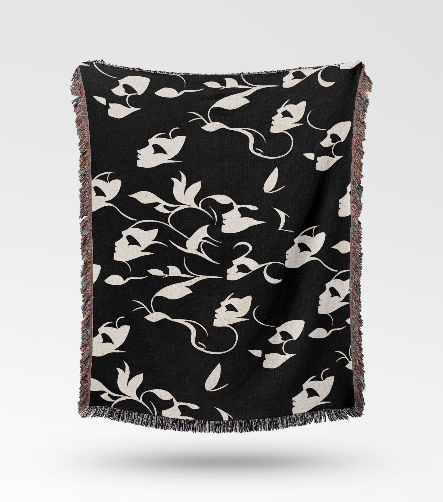 Mask and Vine Woven Throw Blanket