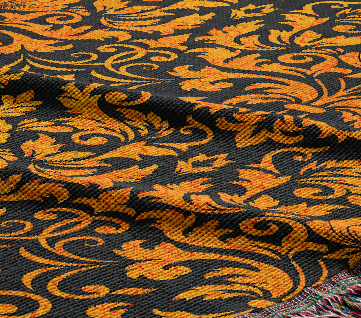 Amber Damask Woven Throw Blanket