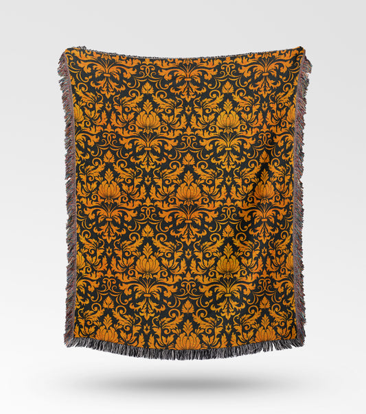 Amber Damask Woven Throw Blanket