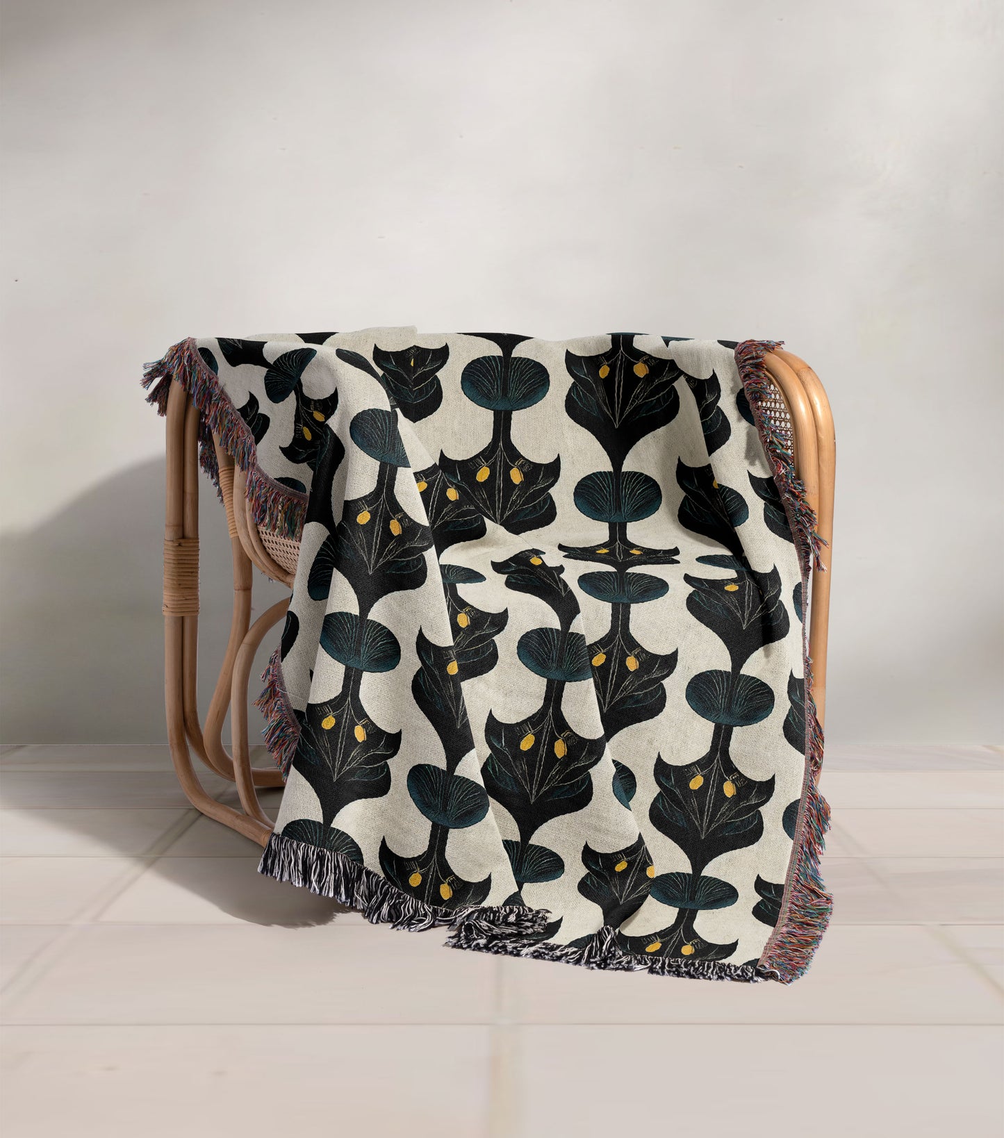 Bat Abstract Woven Throw Blanket