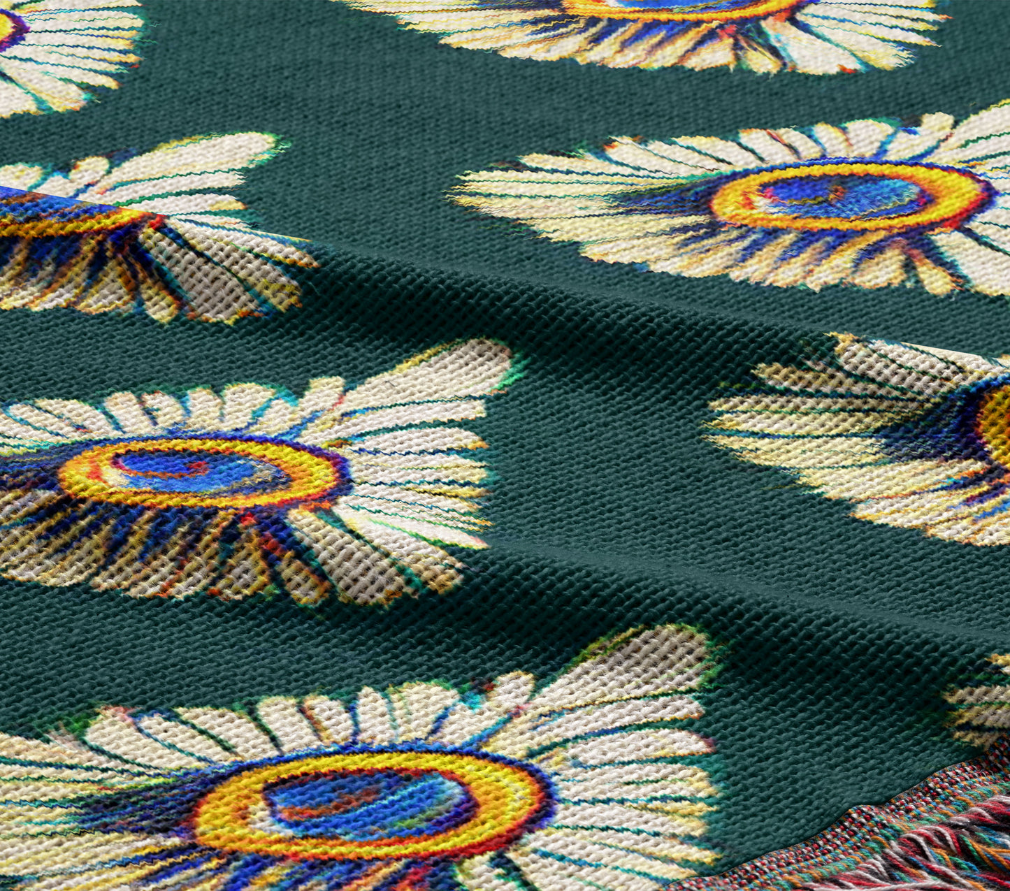 Feathered Abstract Woven Throw Blanket