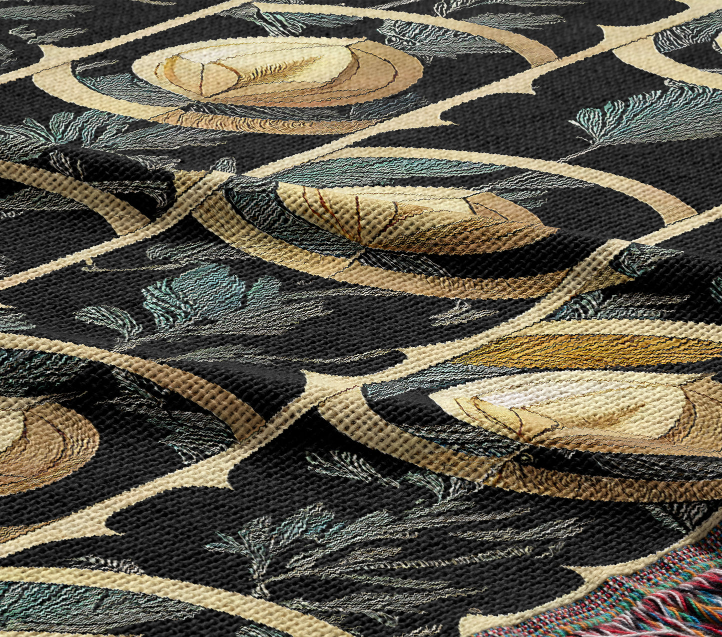 Art Nouveau Stripe Woven Throw Blanket