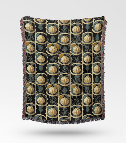 Art Nouveau Stripe Woven Throw Blanket
