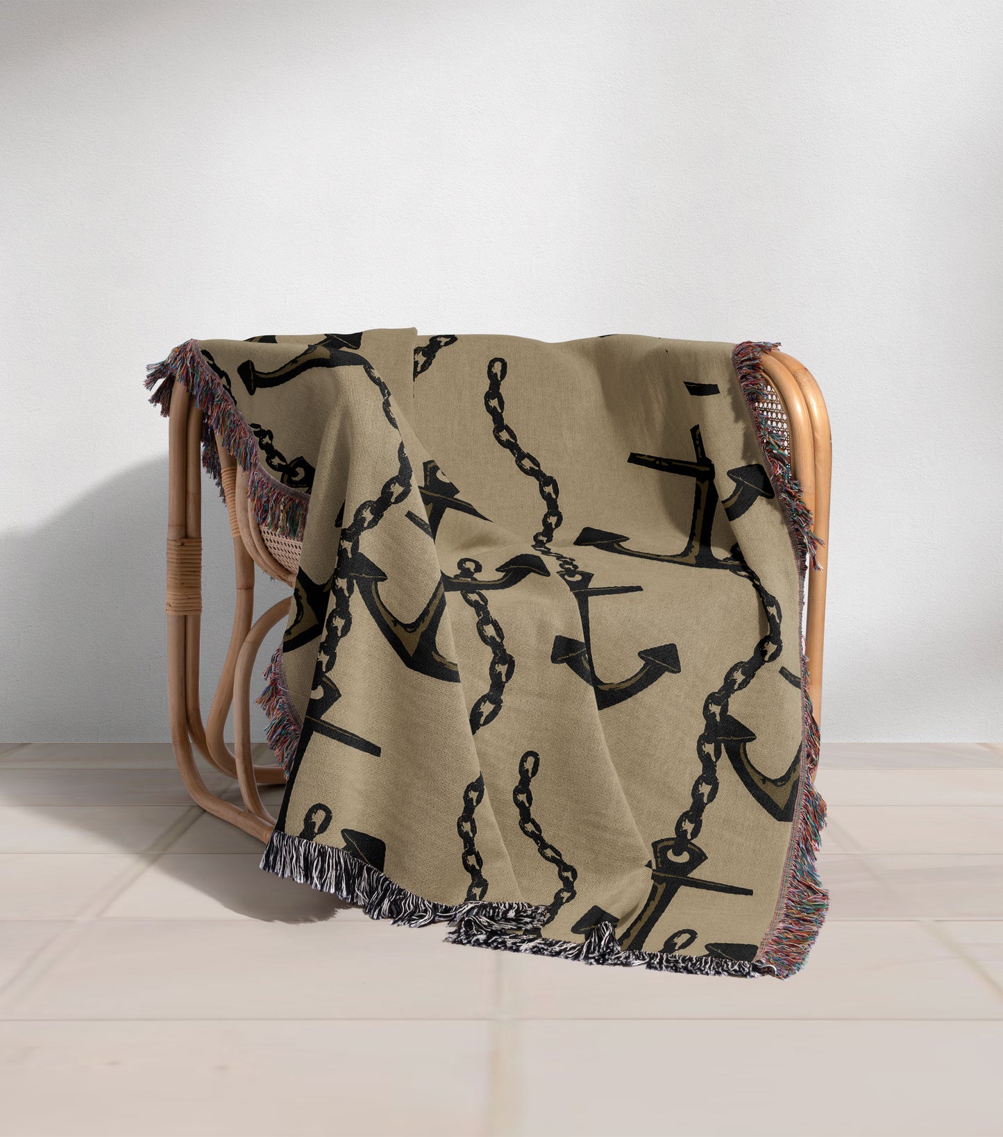 Vintage Anchor Woven Throw Blanket