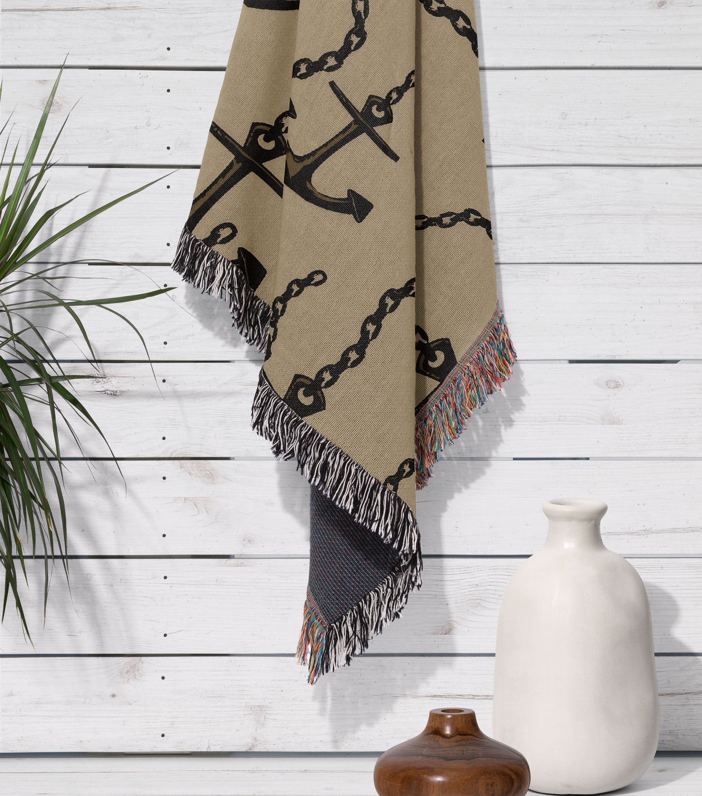 Vintage Anchor Woven Throw Blanket