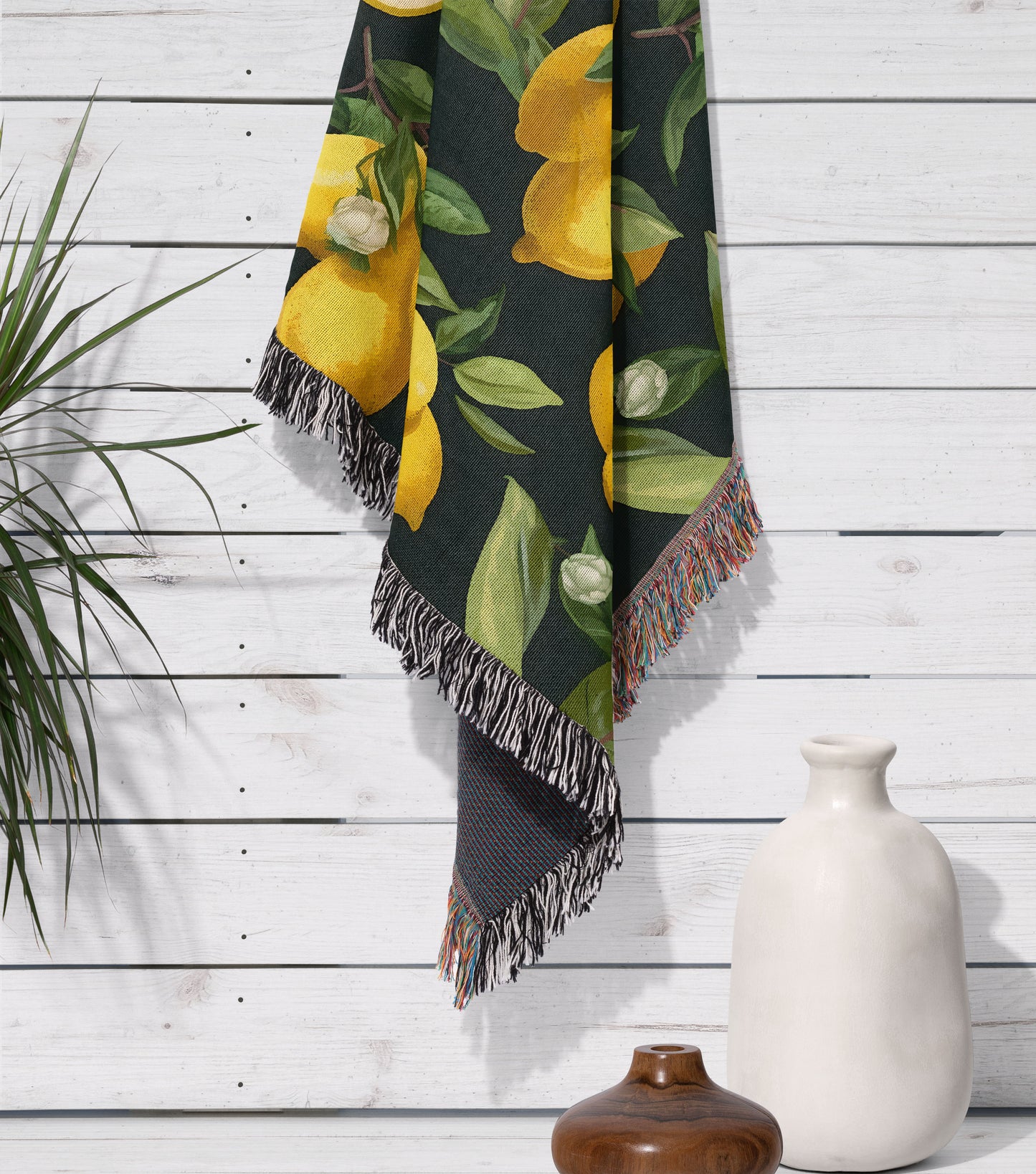 Lemon Fruit Woven Throw Blanket