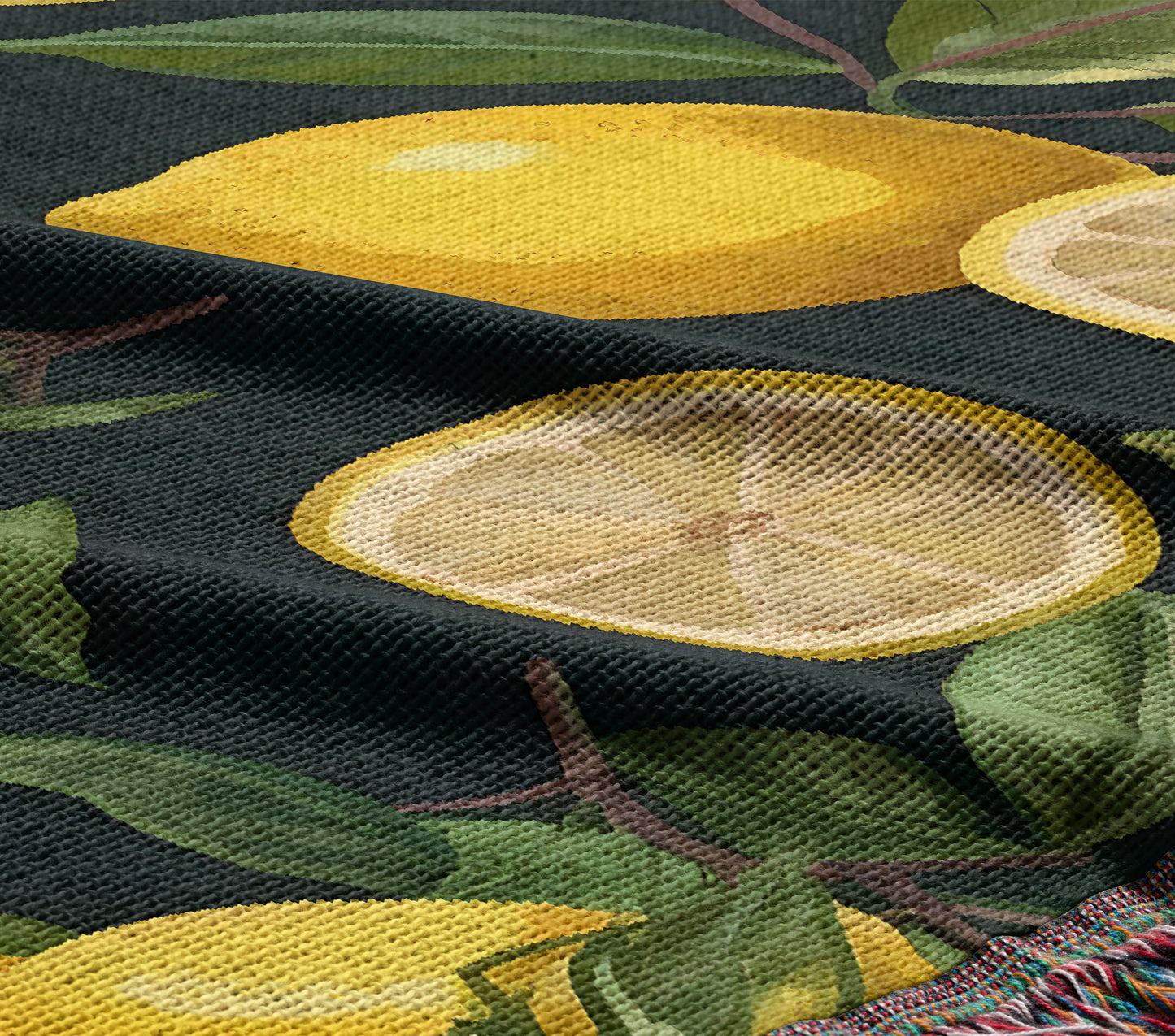 Lemon Fruit Woven Throw Blanket