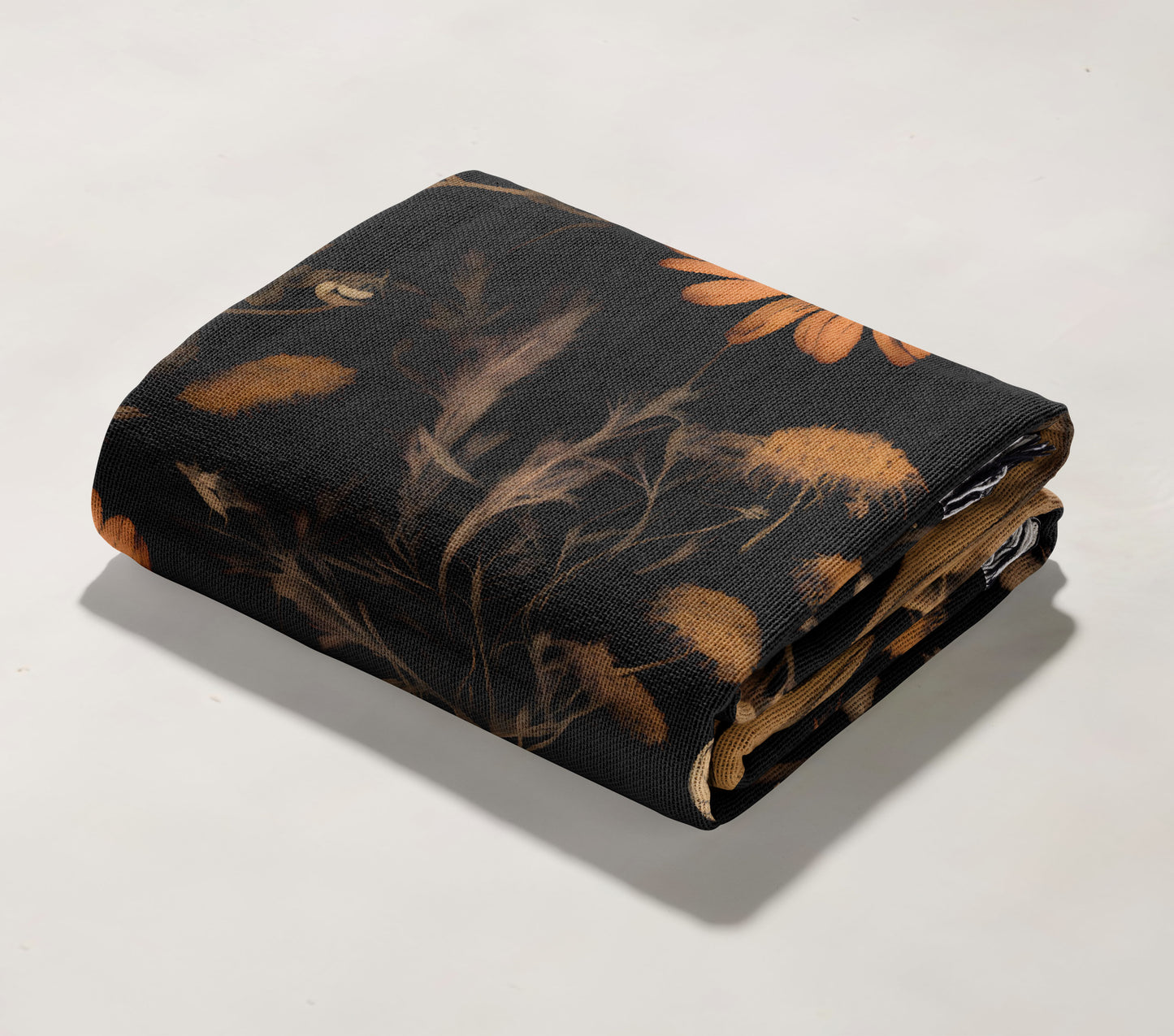 Dark Botanical Woven Throw Blanket