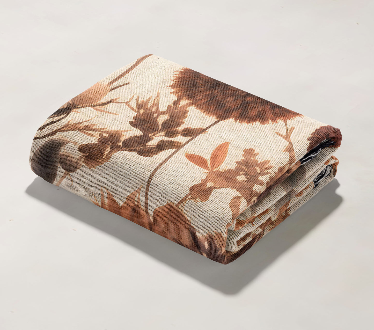 Dried Flower Woven Throw Blanket