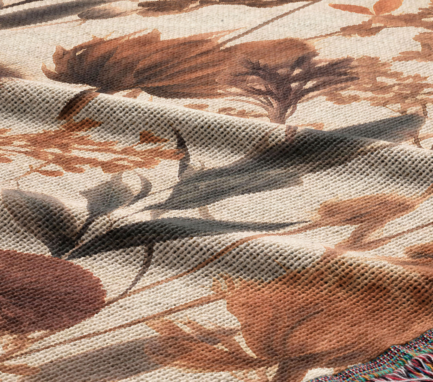 Dried Flower Woven Throw Blanket