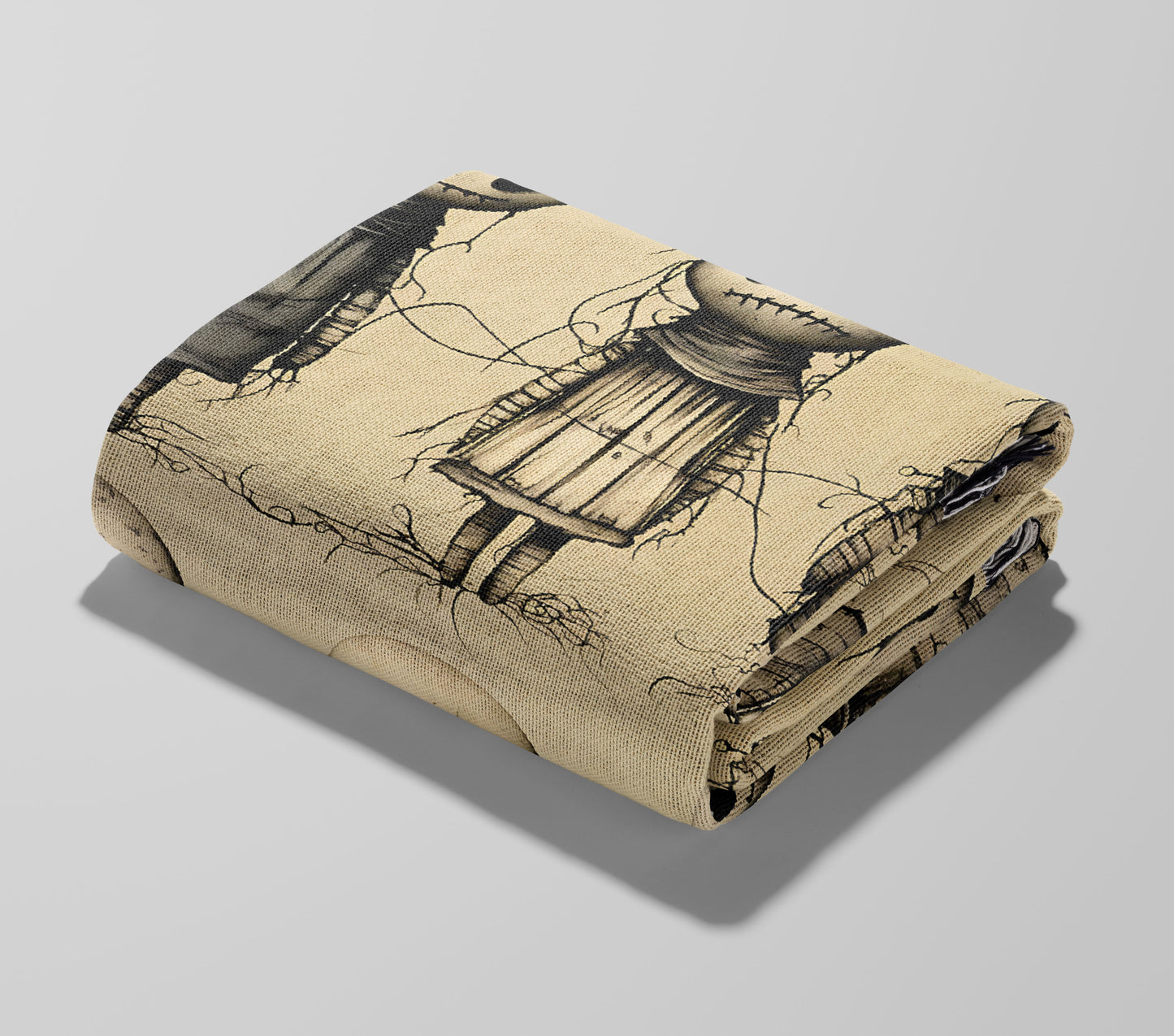 Creepy Doll Woven Throw Blanket