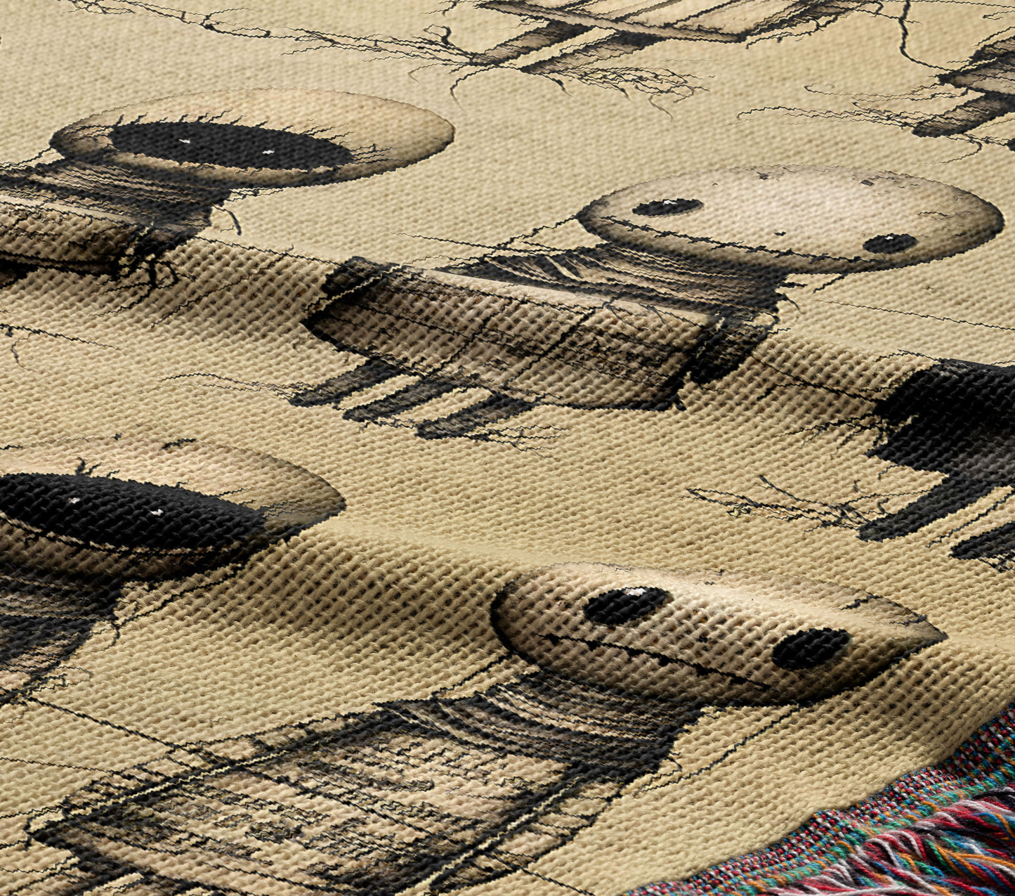Creepy Doll Woven Throw Blanket