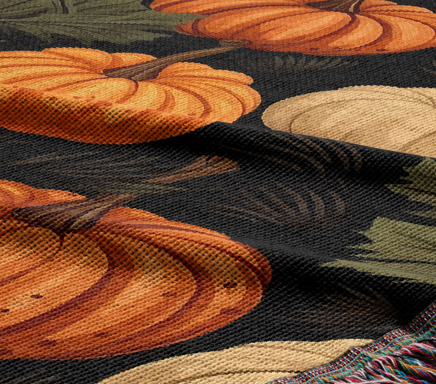 Pumpkin Woven Throw Blanket