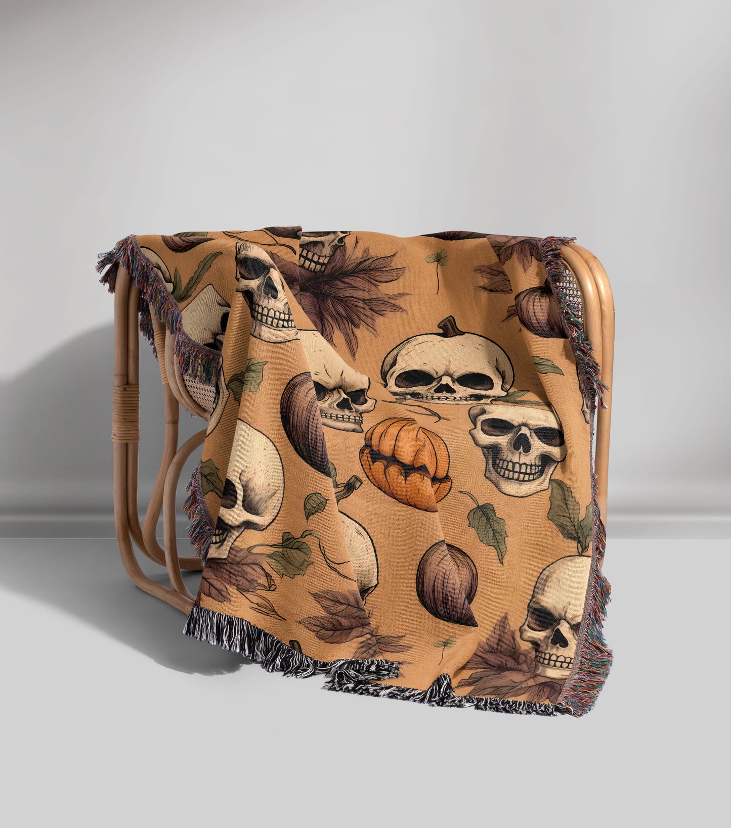 Skull Harvest Woven Throw Blanket