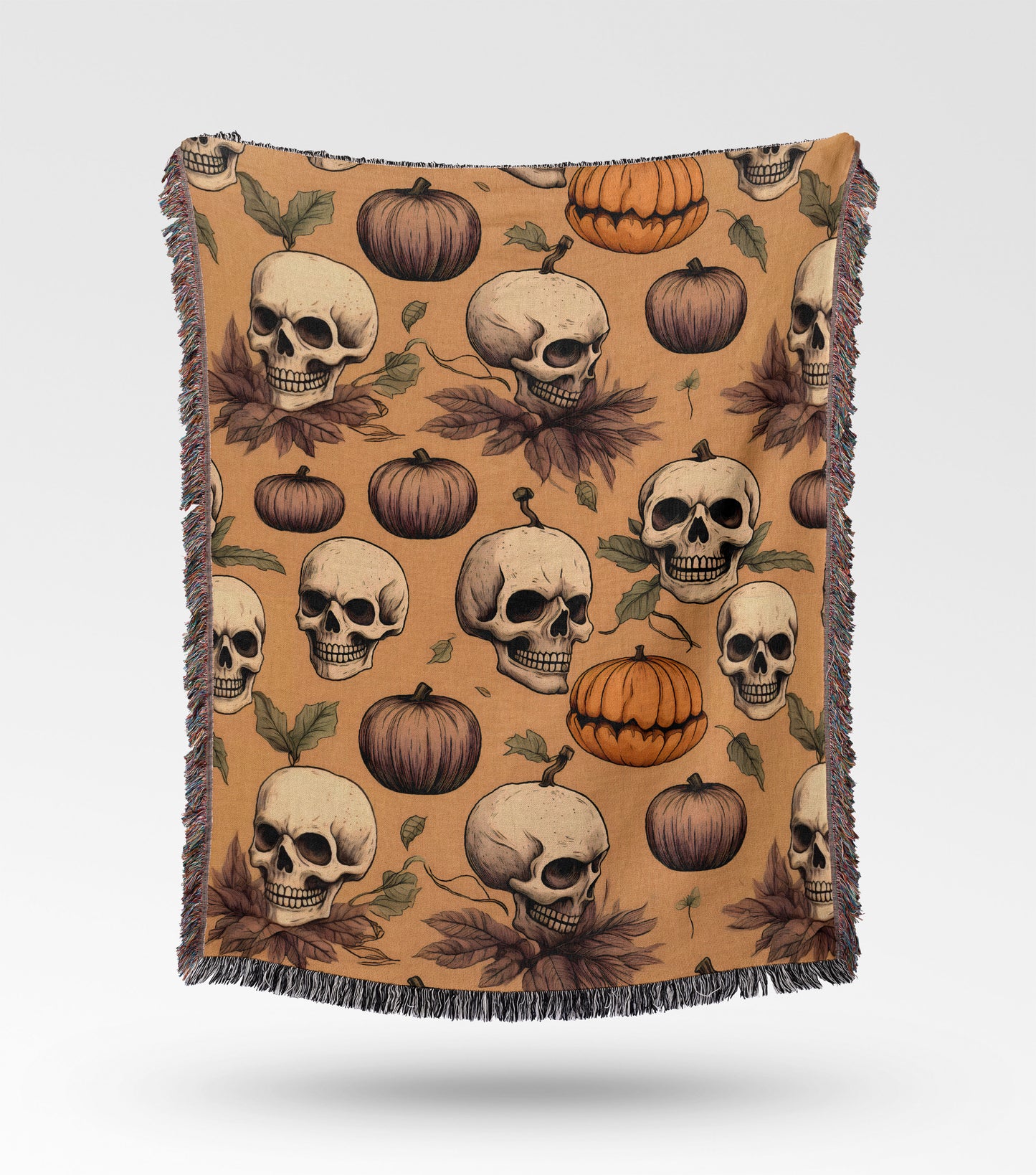 Skull Harvest Woven Throw Blanket