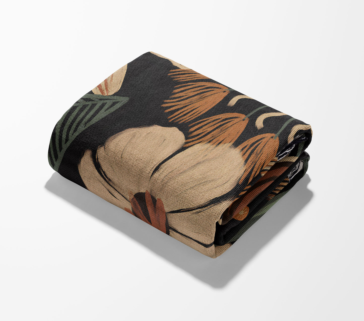 Dark Floral Woven Throw Blanket