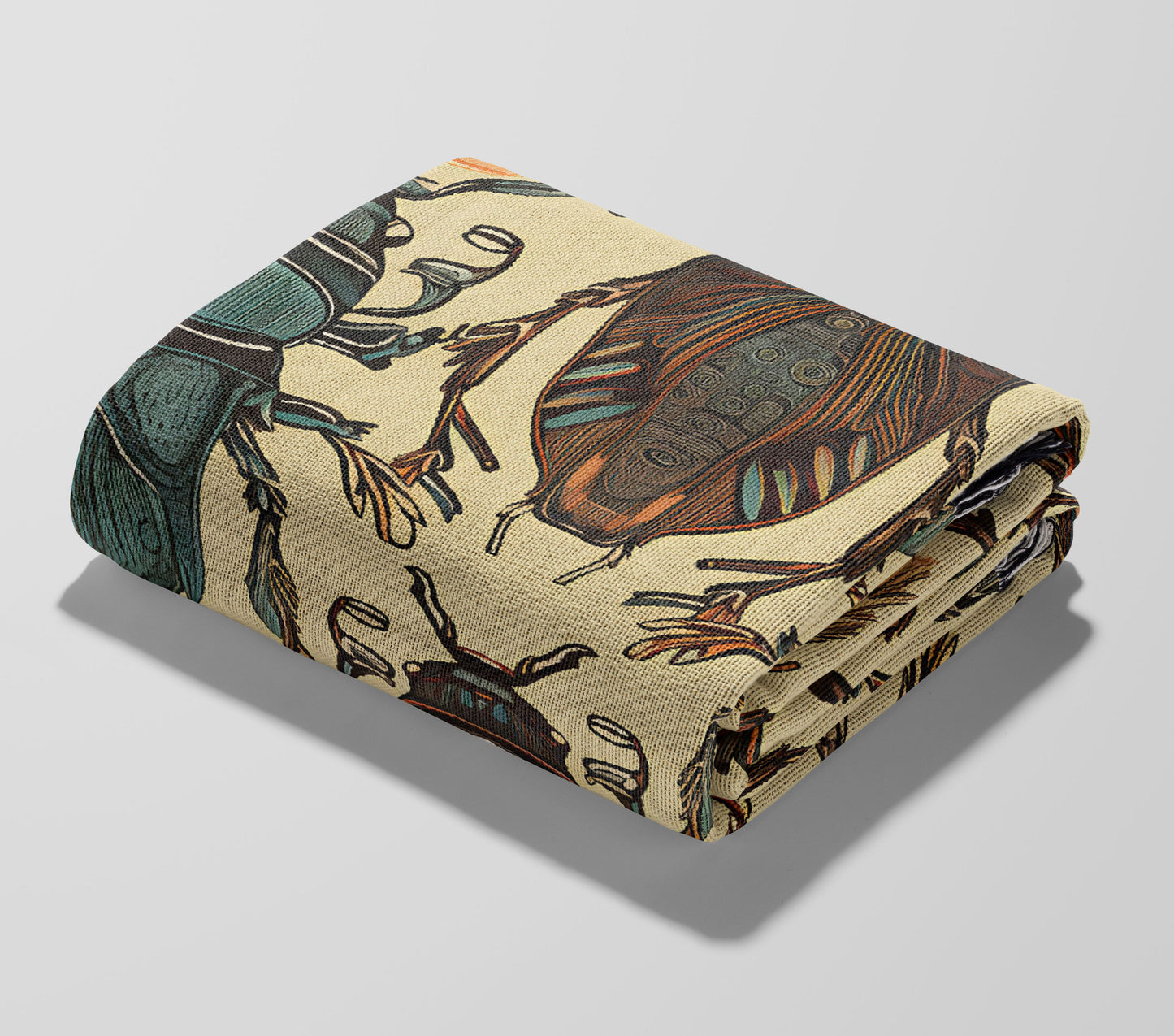 Boho Beetle Woven Throw Blanket
