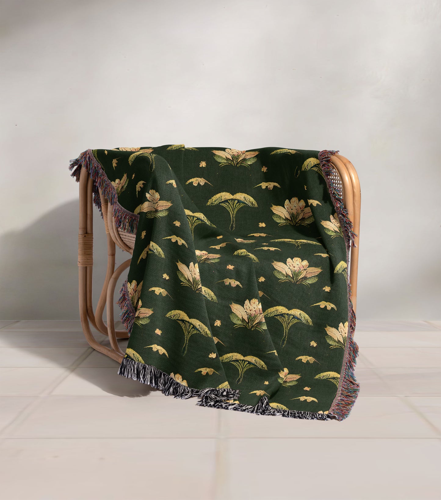 Vintage Floral Woven Throw Blanket