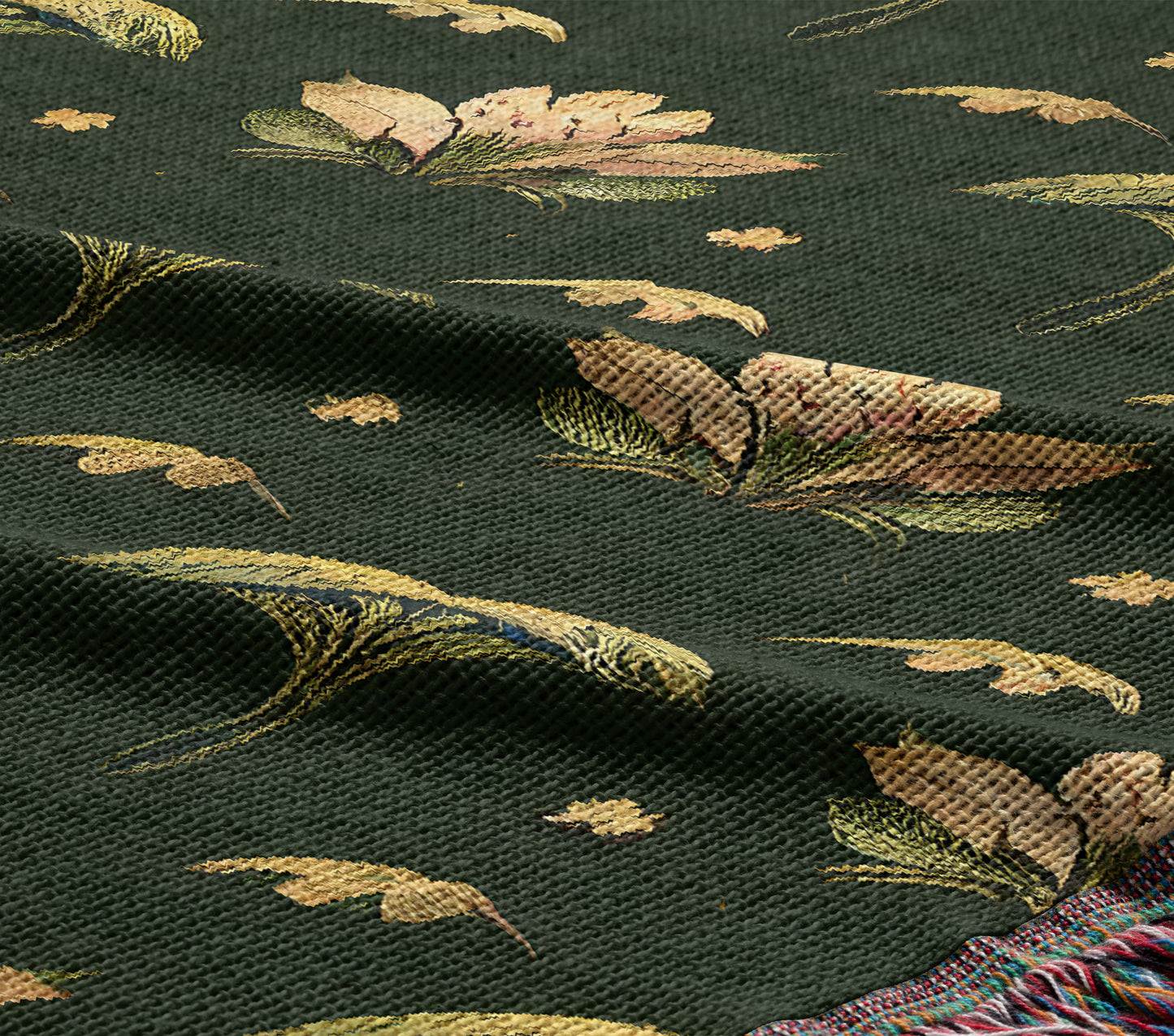 Vintage Floral Woven Throw Blanket