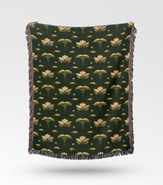 Vintage Floral Woven Throw Blanket