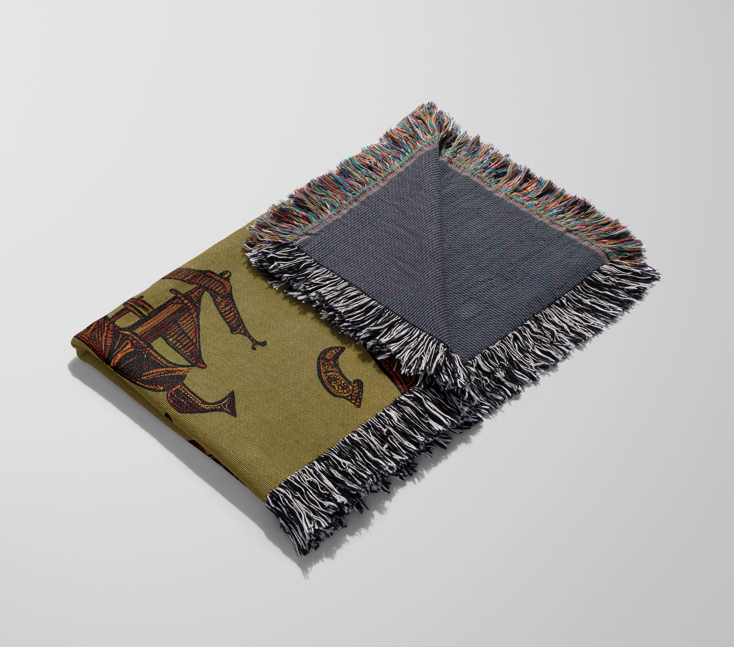 Merchant Ship Woven Throw Blanket