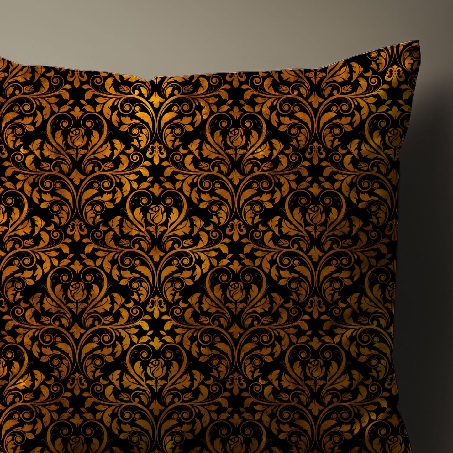 Fall Damask Throw Pillow