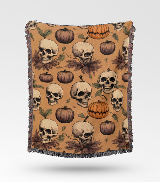 Skull Harvest Woven Throw Blanket